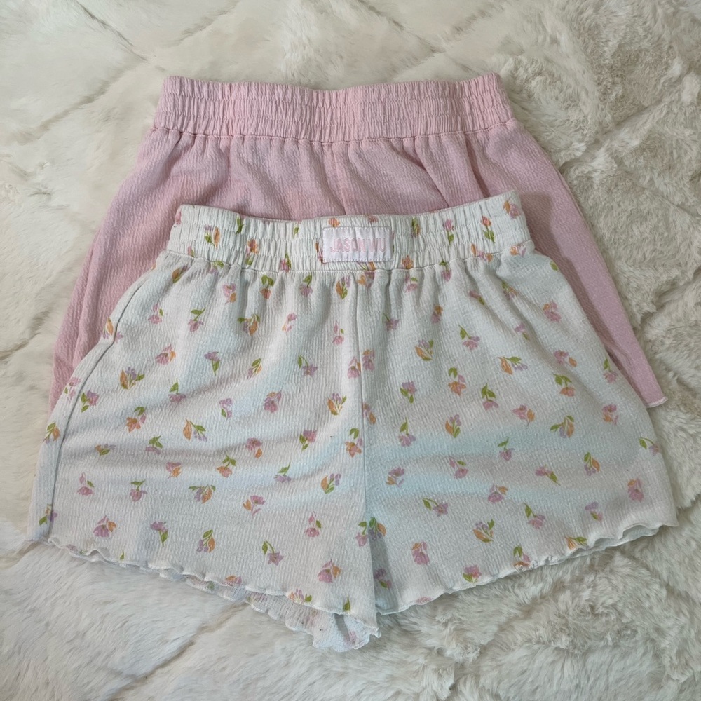 Jason Wu Girls Shorts Bundle 7/8 | Pink & Floral Lounge Shorts